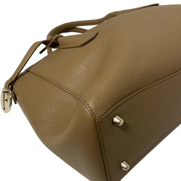 FURLA - Light Brown Leather Handbag - Picture 5 of 9